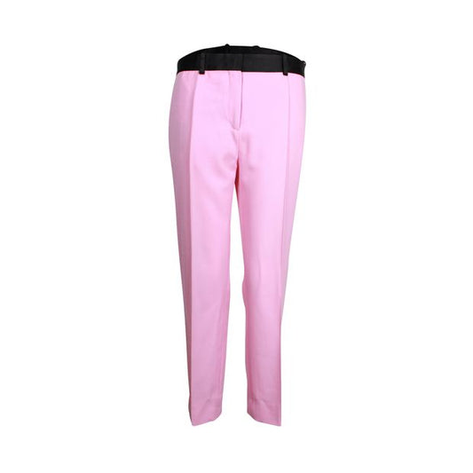 Celine Straight Leg Trousers in Pink Wool