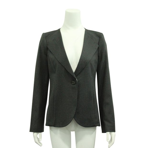 Contemporary Designer Grey Wool Jacket