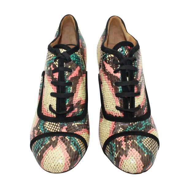 Dries Van Noten Colorful Snakeskin Lace-Up Boots
