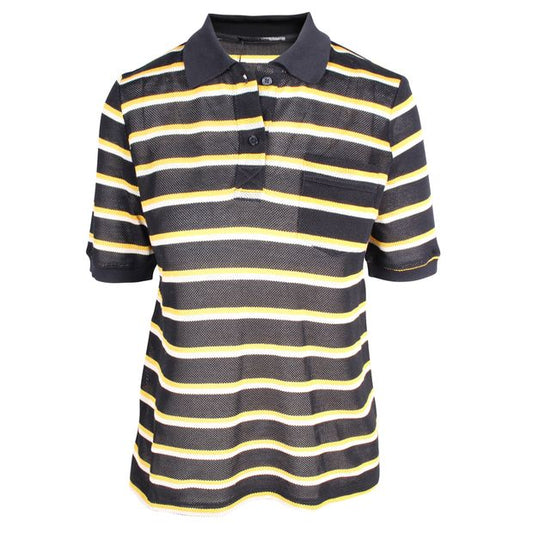 PROENZA SCHOULER Yellow Black Stripe Polo Shirt