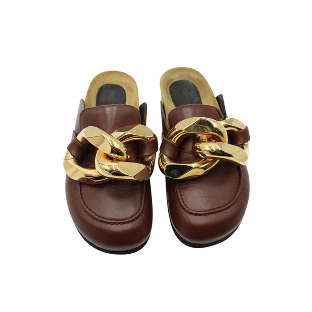 J.W.Anderson Brown Chain Loafers