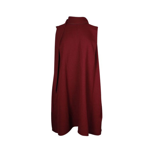 Victoria Victoria Beckham Tie-Neck Flared Mini Dress in Red Polyester
