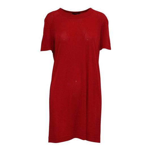 Donna Karan Short Sleeve Red Shift Dress