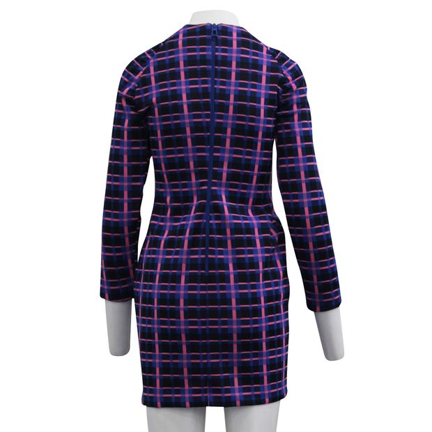CONTEMPORARY DESIGNER Long Sleeve Checked Colorful Dress