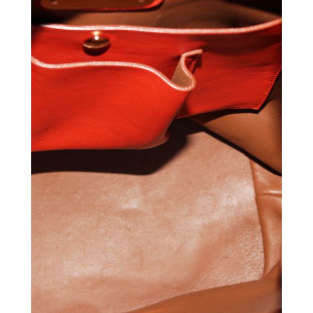 CONTEMPORARY DESIGNER Orange Nappa Ricky Drawstring Bag