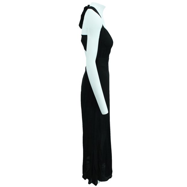 REFORMATION Black Maxi Dress with Front Opening