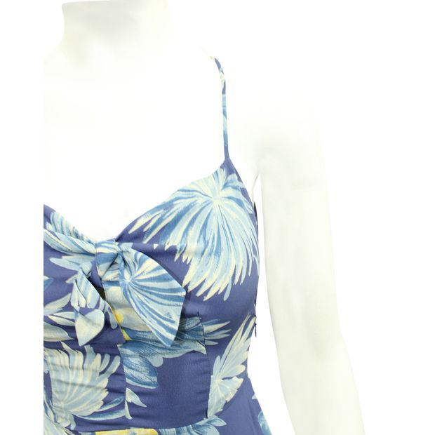 REFORMATION Blue Floral Print Mini Dress
