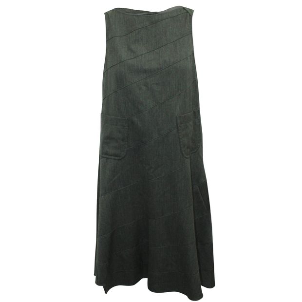 COMME DES GARCONS Gray Loose Fitting Dress with Frills