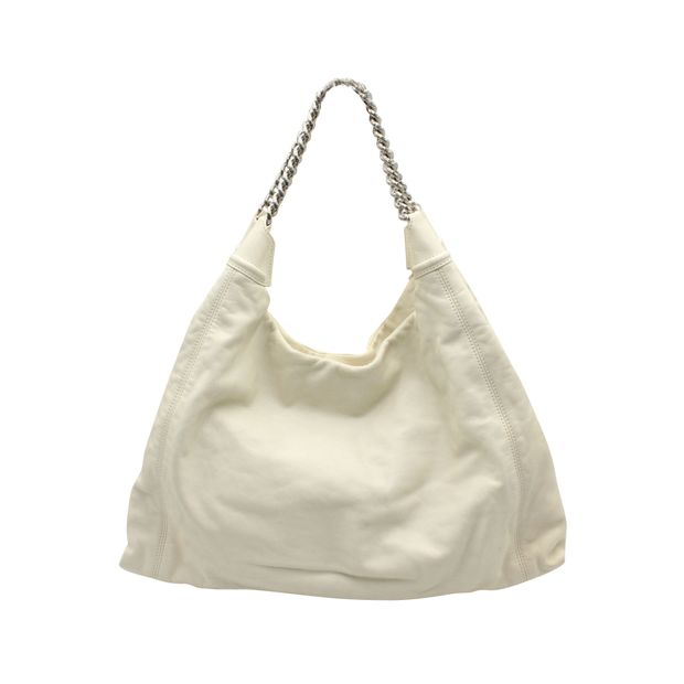 Chanel Vintage Ivory Leather "Cc" Tote 2008-2009