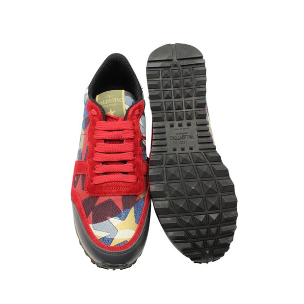 Valentino Garavani Limited Star Rockrunner Sneakers in Multicolor Suede & Leather