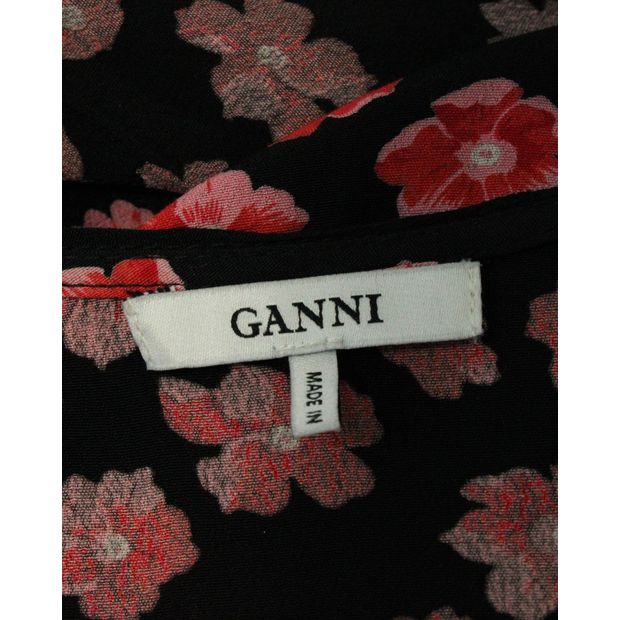 Ganni Ref Dlorl Print Wrap Maxi Dress