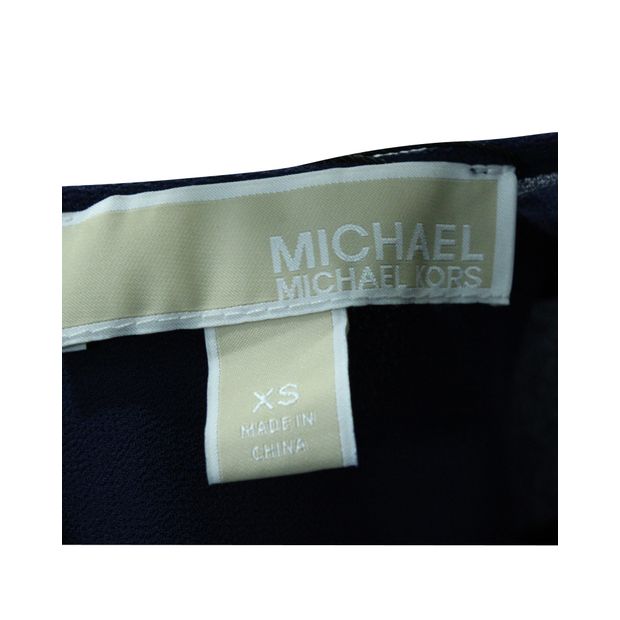 Michael Michael Kors Dark Blue Dress With White Printed Flowers