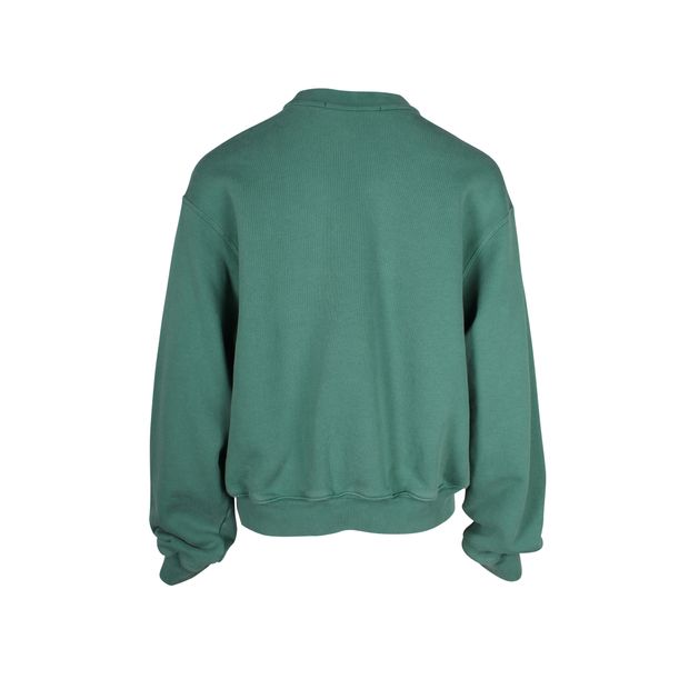 Alexander Wang Logo Crew Neck Sweater in Green Cotton